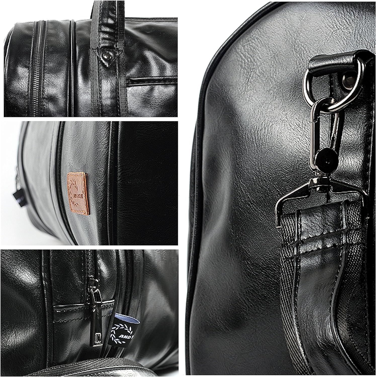 Weekender Oversized Travel Duffel Bag With Shoe Pouch, Leather Carry On Bag - Image 7